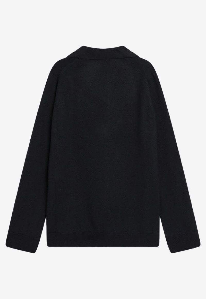 Gucci Logo-Embroidered V-neck Sweater 793883XKFA8/R_GUC-4215