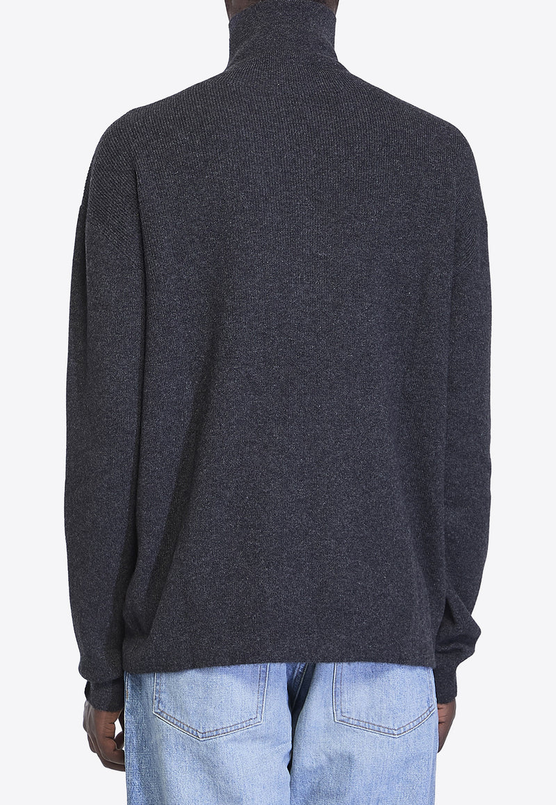 The Row Gerlo High-Neck Cashmere Sweater Gray 794-Y772-DGM