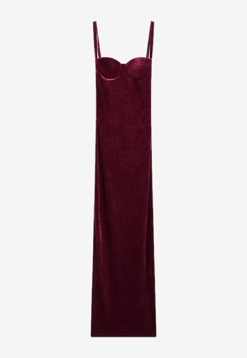 Balenciaga Bustier Velvet Maxi Dress Plum 794452TKQ22/R_BALEN-5061