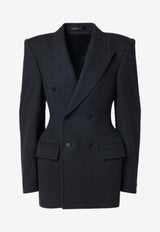 Balenciaga Hourglass Double-Breasted Cashmere Jacket Gray 794461TTU19/S_BALEN-8519