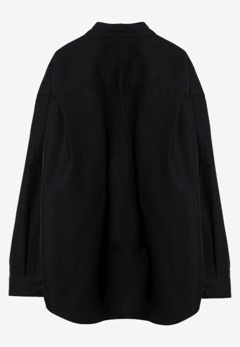 Balenciaga Oversized Long-Sleeved Shirt 794462TQM30/P_BALEN-1000 Black