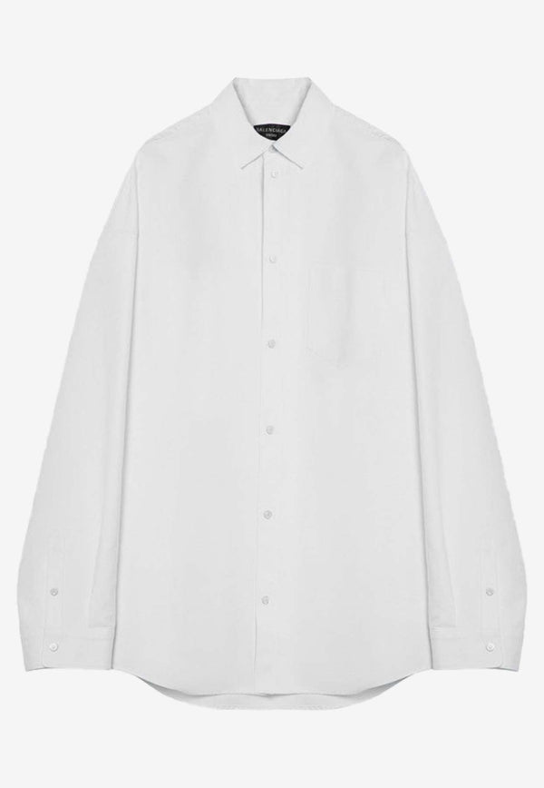 Balenciaga Oversized Long-Sleeved Shirt 794462TQM30/P_BALEN-9140 White