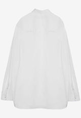 Balenciaga Oversized Long-Sleeved Shirt 794462TQM30/P_BALEN-9140 White