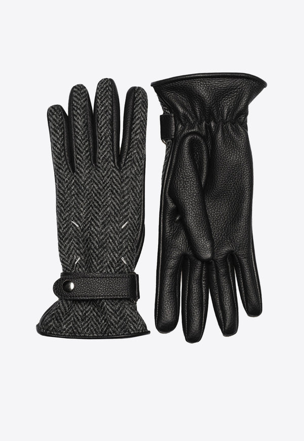 Maison Margiela Reversible Calf Leather Gloves Black SI1TS0002SY1573_900