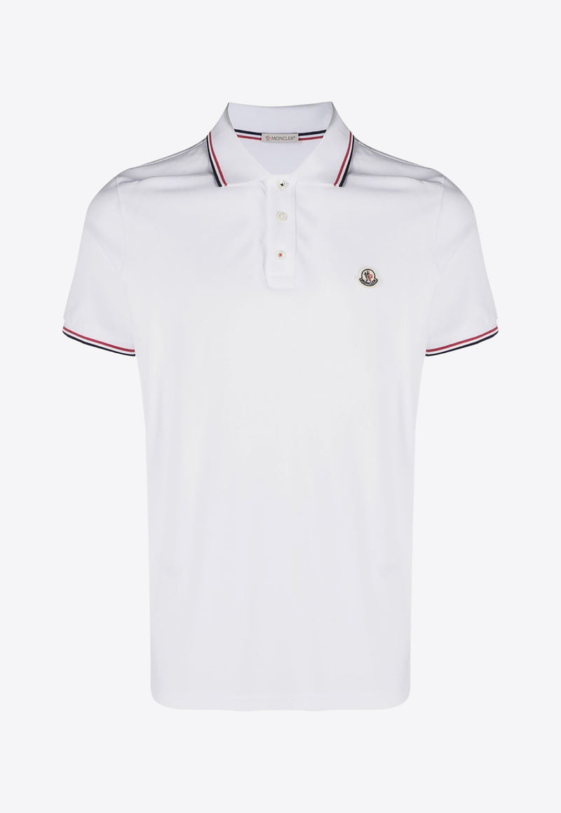 Moncler Logo Embroidered Polo T-shirt White J20918A7030084556_001