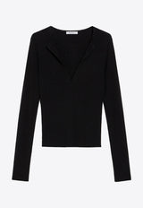 Max Mara Urlo Deep V-neck Sweater Black 2421366111650URLO_009