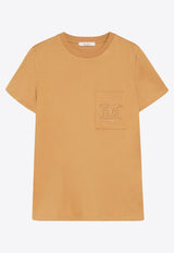 Max Mara Papaia Monogram Crewneck T-shirt Camel 2421946011650PAPAIA_003