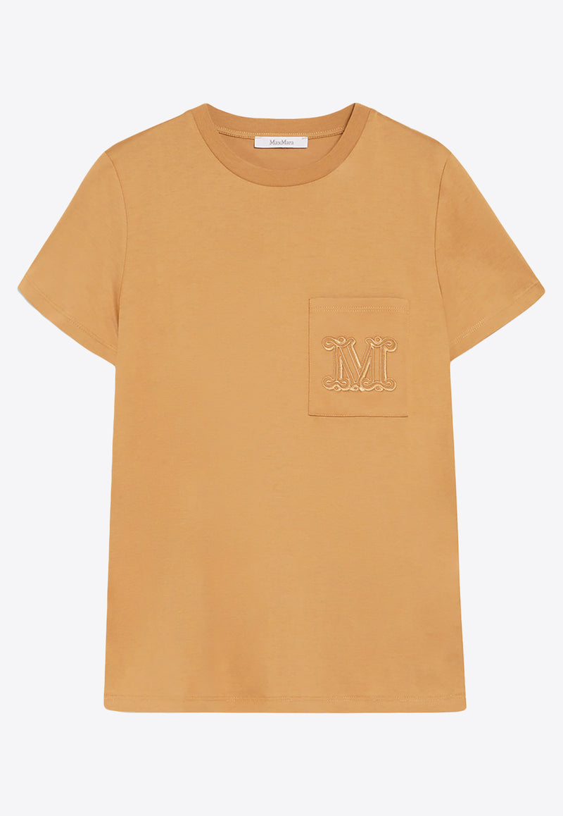 Max Mara Papaia Monogram Crewneck T-shirt Camel 2421946011650PAPAIA_003