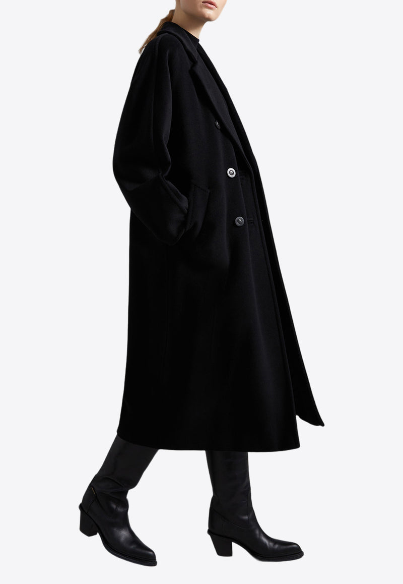 Max Mara Madame Wool and Cashmere Double-Breasted Coat Black 2421018011621MADAME_003