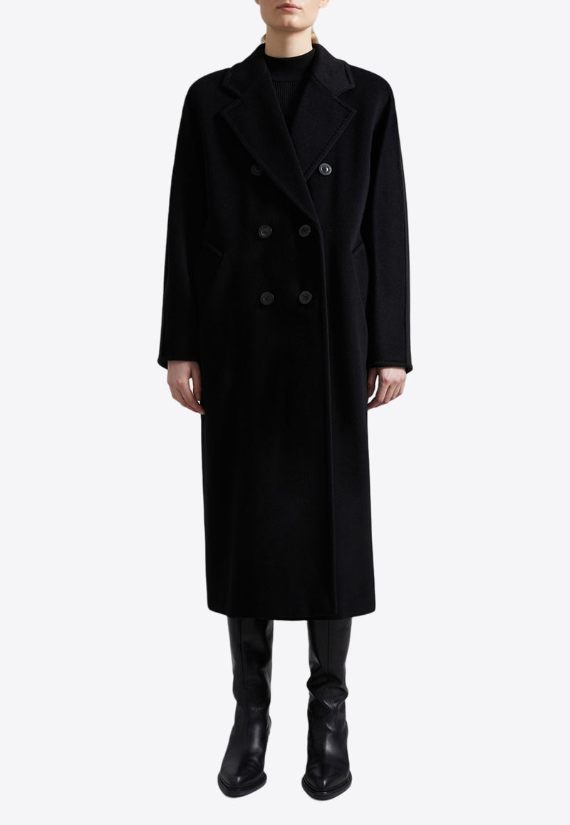 Max Mara Madame Wool and Cashmere Double-Breasted Coat Black 2421018011621MADAME_003