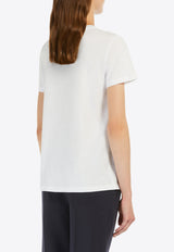 Max Mara Papaia Monogram Crewneck T-shirt White 2421946011650PAPAIA_001