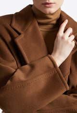 Max Mara Madame Wool and Cashmere Double-Breasted Coat Brown 2421018011621MADAME_010