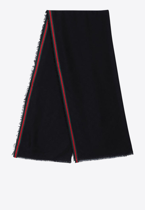 Gucci Silk-Blend with GG Pattern Scarf Black 7952844G483/Q_GUC-1066