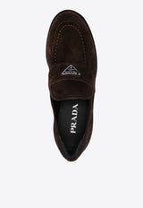 Prada Triangle Logo Suede Loafers Brown 1D329NFG025054_F0003