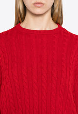 Miu Miu Cable Knit Cashmere Sweater Red MML818S23213KX_F0011