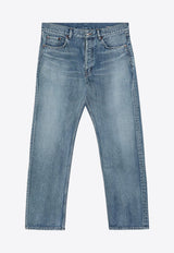 Saint Laurent Logo Patch Straight-Leg Jeans Blue 795478Y35AQ/P_YSL-4092