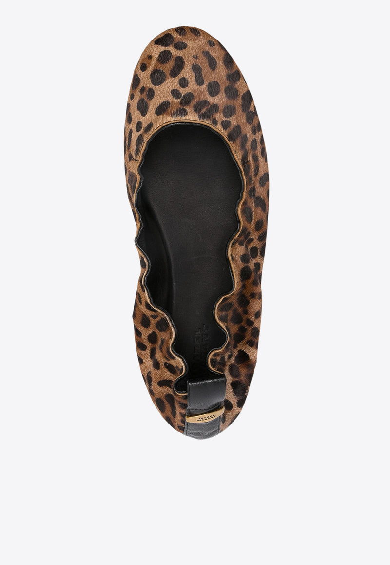 Isabel Marant Leopard Print Ballet Flats Brown BN0005FCB3A08S_99LE