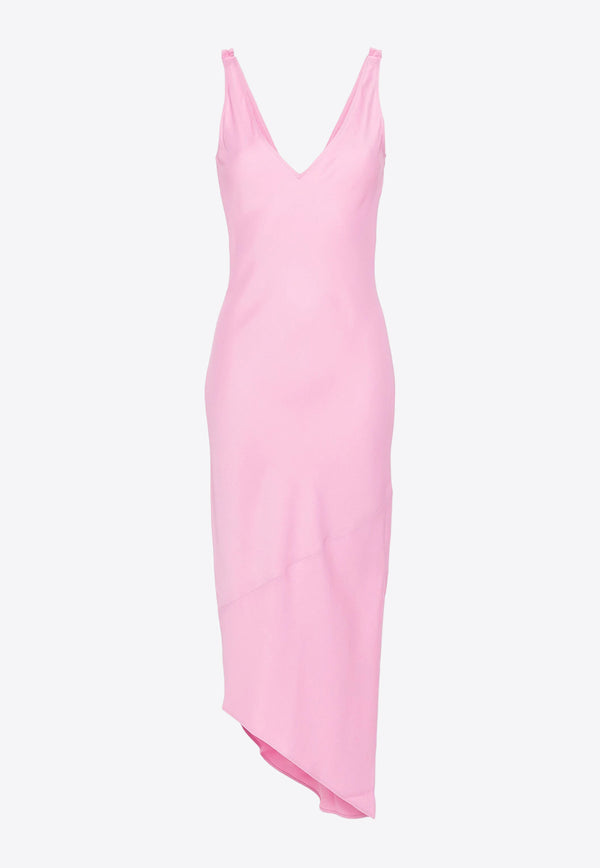 JW Anderson V-neck Satin Midi Dress Pink DR0448PG1601_340