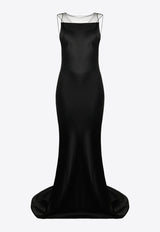 Maison Margiela Satin Fishtail Gown Black SI0CT0001S49465_900