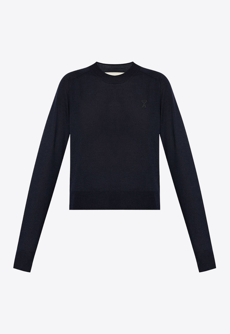 AMI PARIS Ami De Coeur Wool Sweater Midnight Blue FKS041KN0039_430