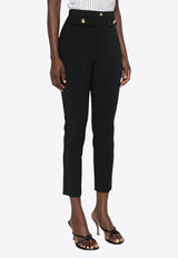 Elisabetta Franchi Crepe Tapered Pants Black PA02446E2_110