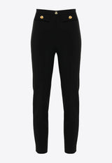 Elisabetta Franchi Crepe Tapered Pants Black PA02446E2_110