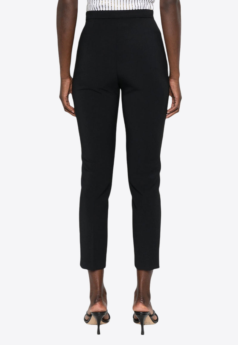 Elisabetta Franchi Crepe Tapered Pants Black PA02446E2_110