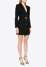 Elisabetta Franchi Belted Mini Coat Dress Black AB63846E2_110