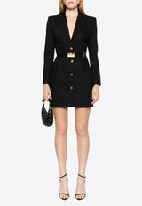 Elisabetta Franchi Belted Mini Coat Dress Black AB63846E2_110