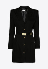 Elisabetta Franchi Belted Mini Coat Dress Black AB63846E2_110