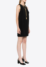 Elisabetta Franchi Knotted Chain Link Mini Dress Black AB67446E2_110