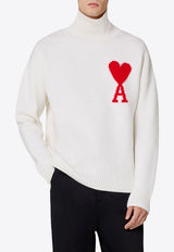 AMI PARIS Ami De Coeur Turtleneck Wool Sweater Off-white BFUKS402018_154