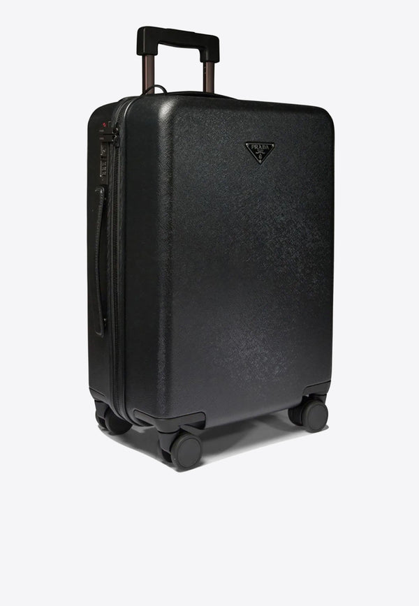 Prada Triangle Logo Leather Suitcase Black 2VQ006VOOO2C0N_F0002