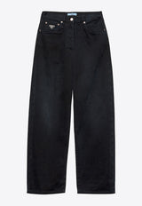 Prada Wide-Leg Selvedge Jeans  Black GFP515SOOO148J_F0557