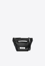 The Attico Via Dei Giardini Satin Top Handle Bag  Black 241WAH48AC04_100