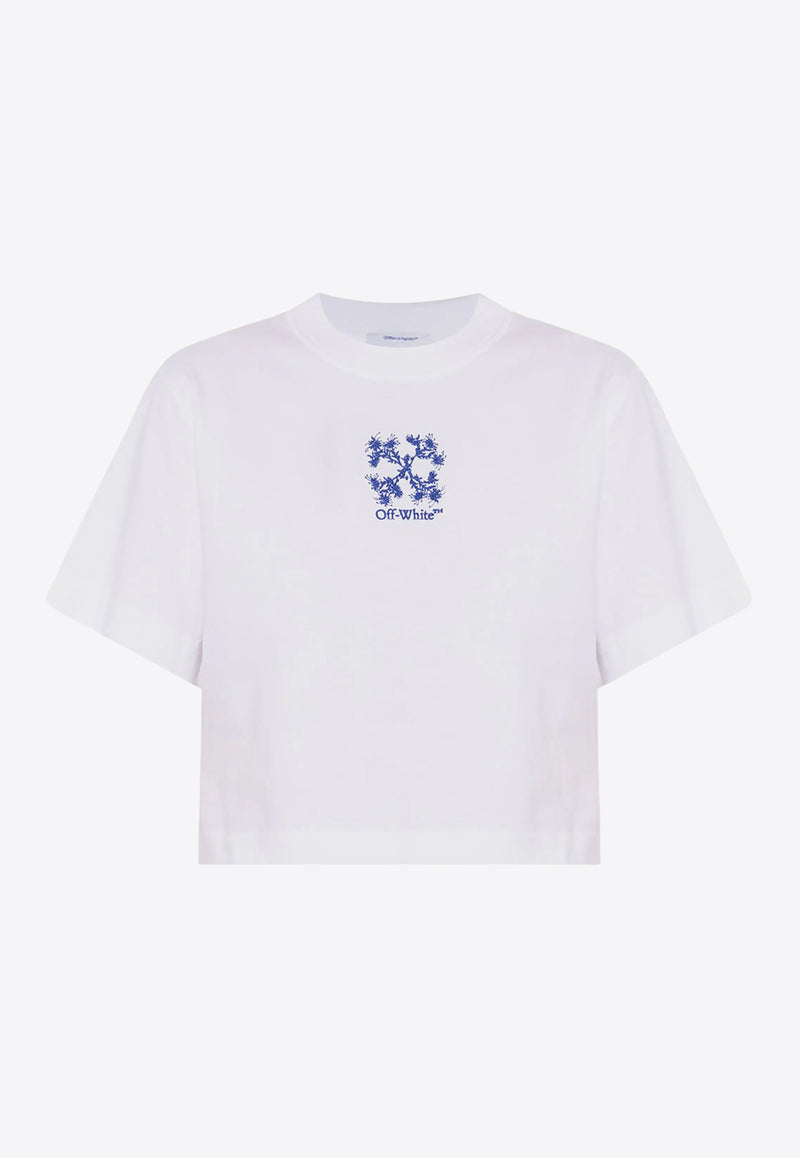 Off-White Embroidered Arrows Cropped T-shirt White OWAA090F24JER001_0145