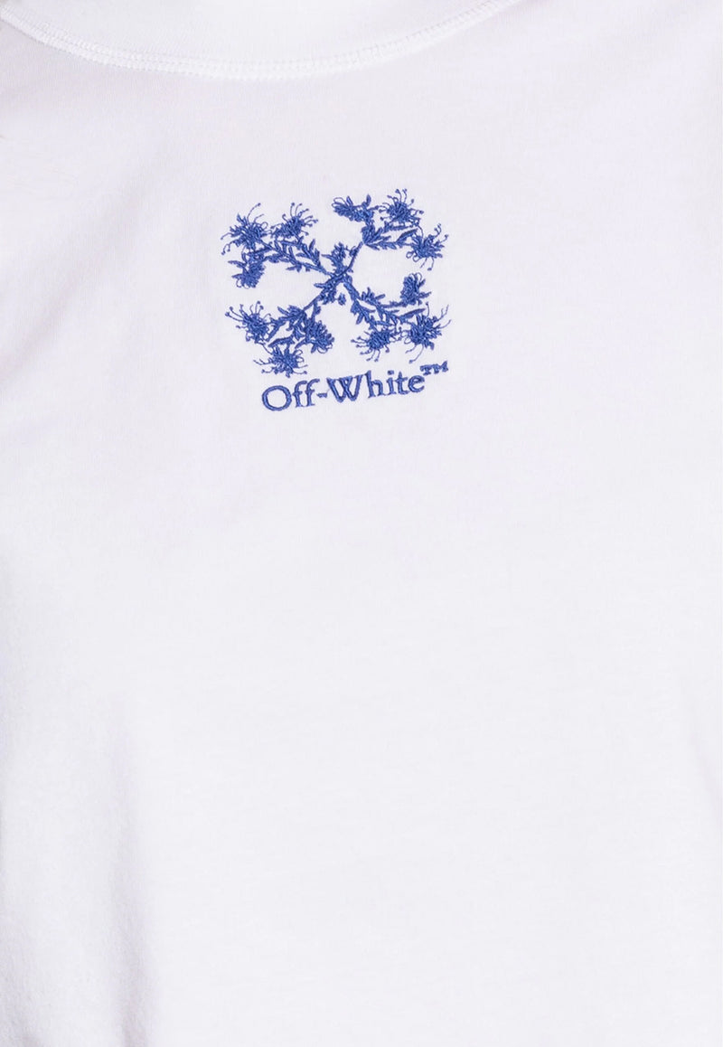 Off-White Embroidered Arrows Cropped T-shirt White OWAA090F24JER001_0145