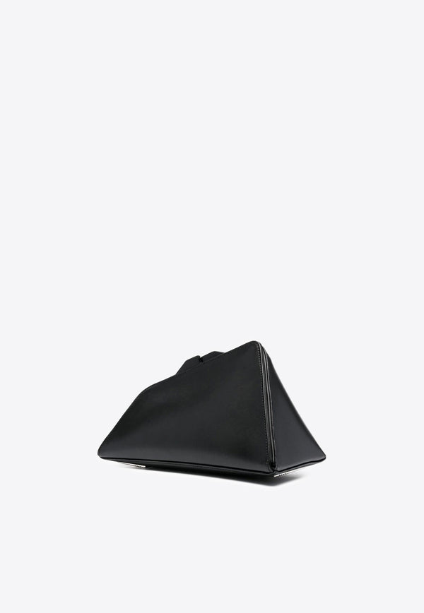 The Attico 8:30PM Oversized Clutch in Calf Leather Black 231WAH01L019_100