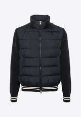 Moncler Knitted Panels Padded Jacket Blue J20919B00001M1509_779