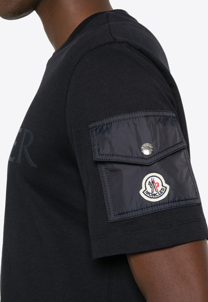 Moncler Laminated  Logo T-shirt Navy J20918C000238390T_778