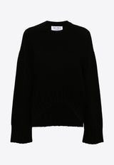 The Attico Ribbed Knit Crewneck Sweater Black 248WCK107KW046_100