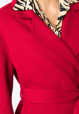 P.A.R.O.S.H Leak Self-Tie Long Coat Red D430890LLEAK24_009