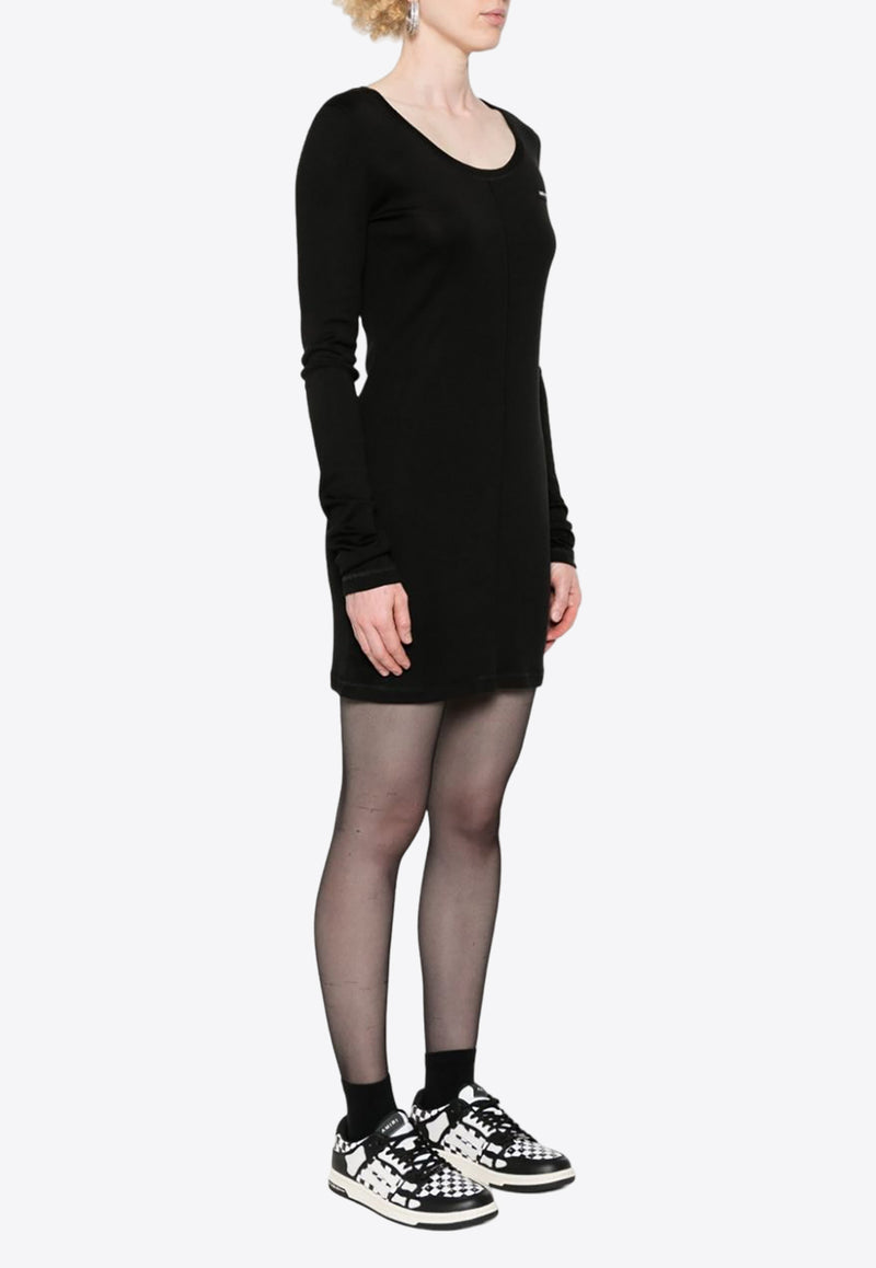 Miu Miu Logo Patch Mini Dress Black MF5487SOOO13WN_F0002