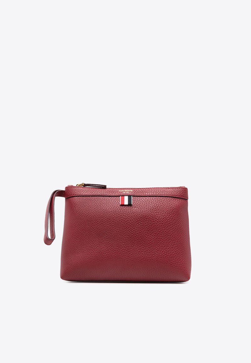 Thom Browne Pebbled-Texture Leather Pouch Bag Burgundy FAL008AL0090_614