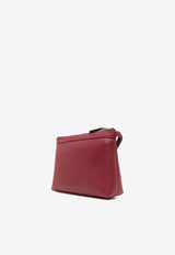 Thom Browne Pebbled-Texture Leather Pouch Bag Burgundy FAL008AL0090_614