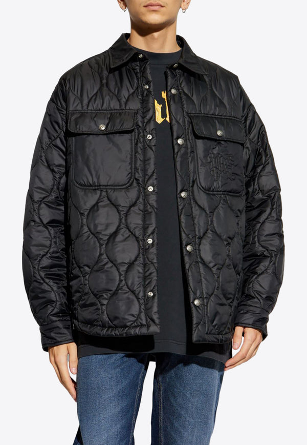 Palm Angels Monogram Quilted Nylon Jacket Black PMED054F24FAB001_1010