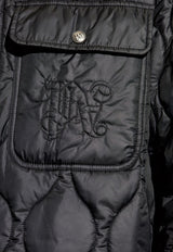 Palm Angels Monogram Quilted Nylon Jacket Black PMED054F24FAB001_1010