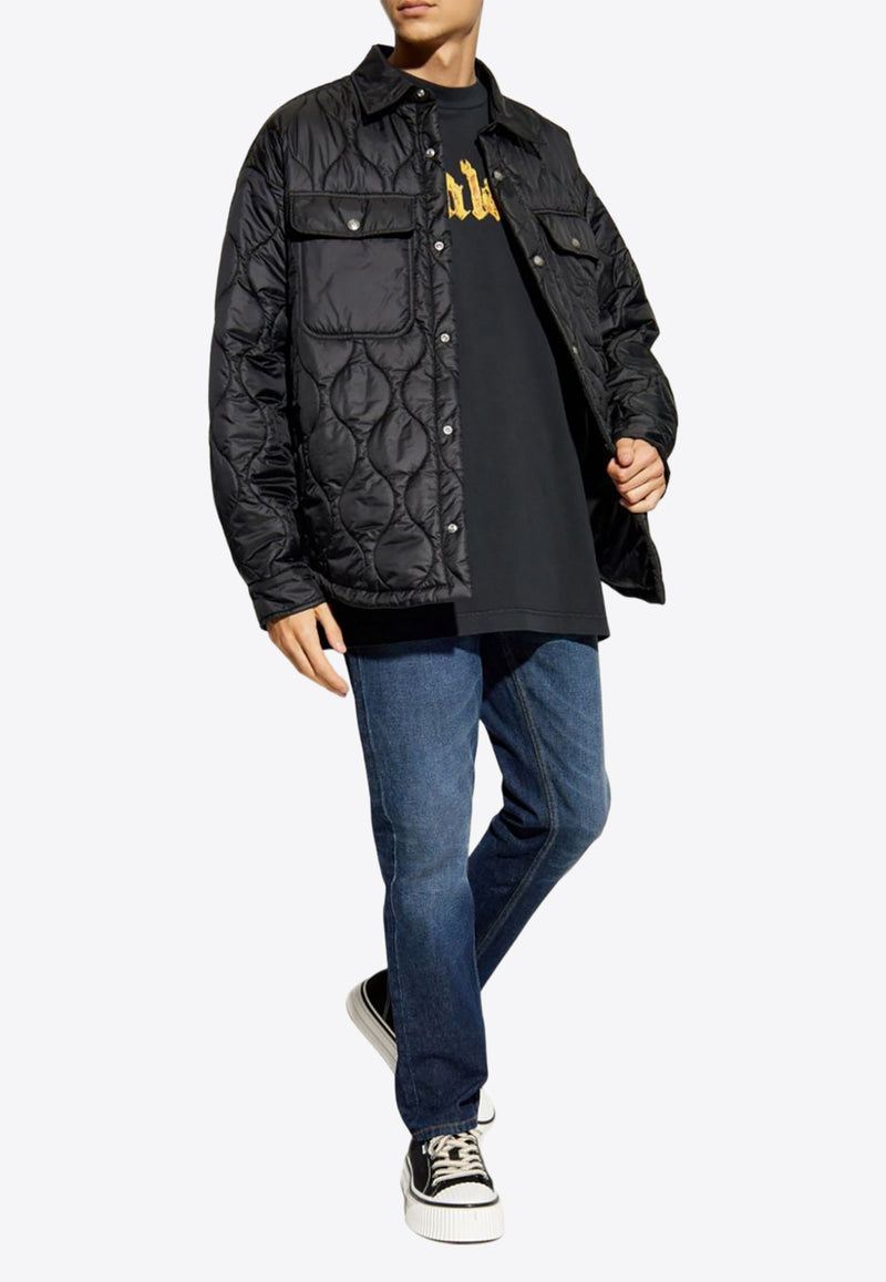 Palm Angels Monogram Quilted Nylon Jacket Black PMED054F24FAB001_1010