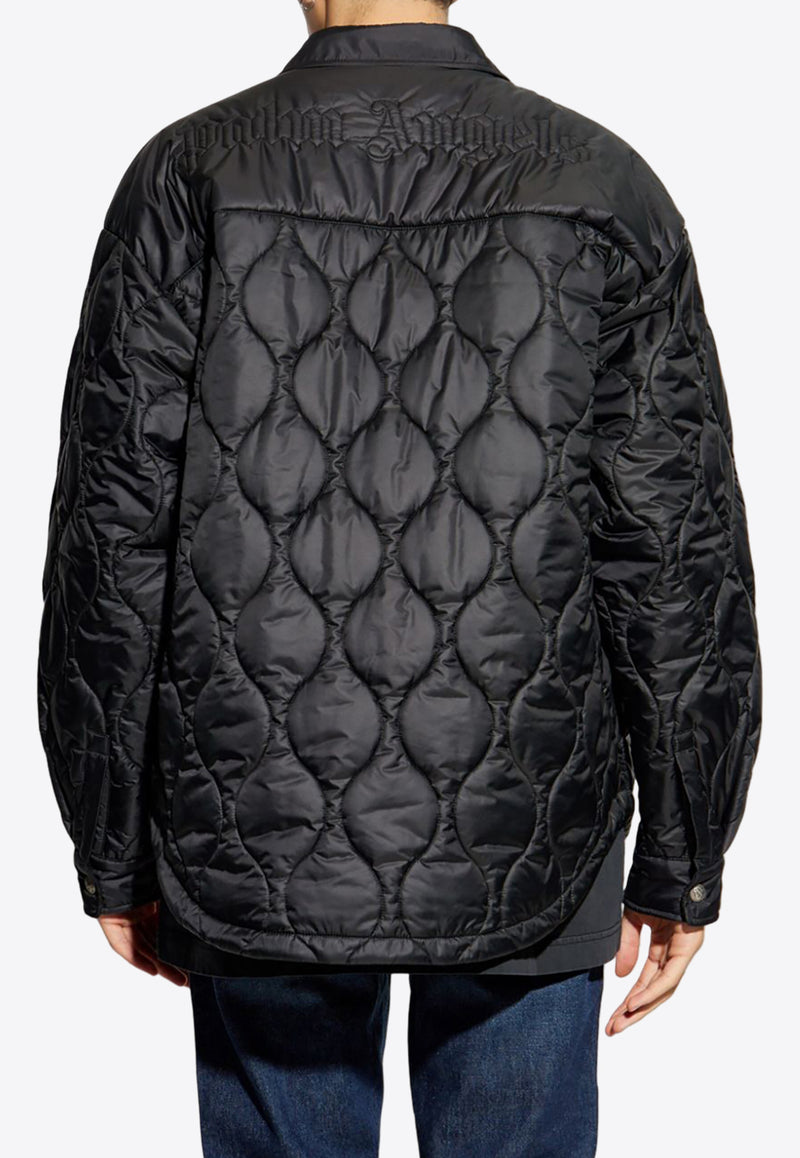 Palm Angels Monogram Quilted Nylon Jacket Black PMED054F24FAB001_1010