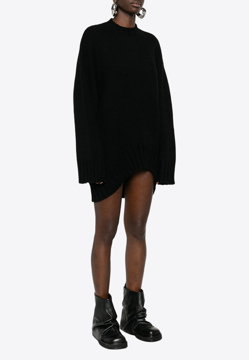 The Attico Ribbed Knit Mini Dress  Black 248WCA360KW046_100